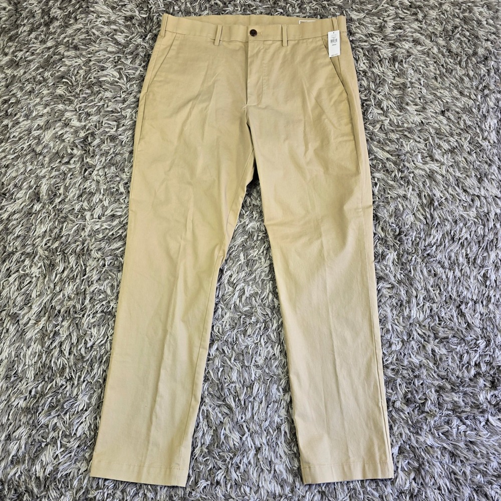 Gap Khakis Mens 36x32 Straight Fit Tan Beige Cotton Stretch Chino Pants 3061